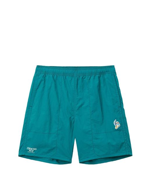 Chocoolate Blue Logo-Patch Elasticated-Waist Shorts for men