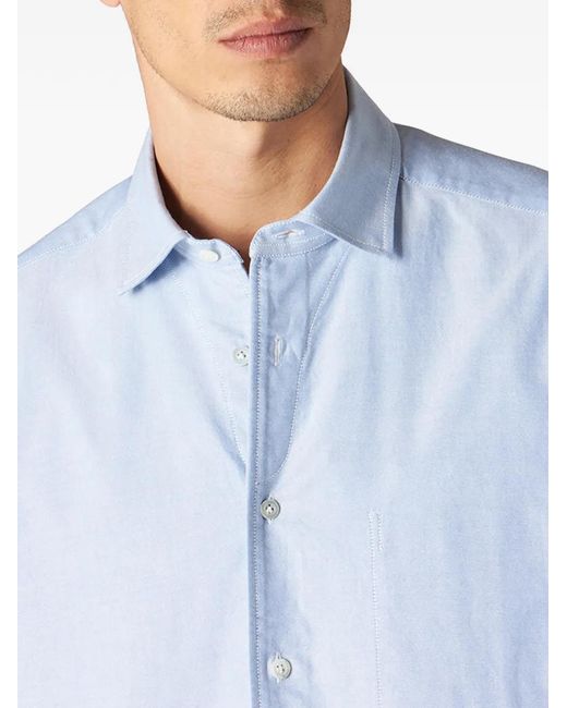 Fortela Blue Soho Chest-Pocket Shirt for men