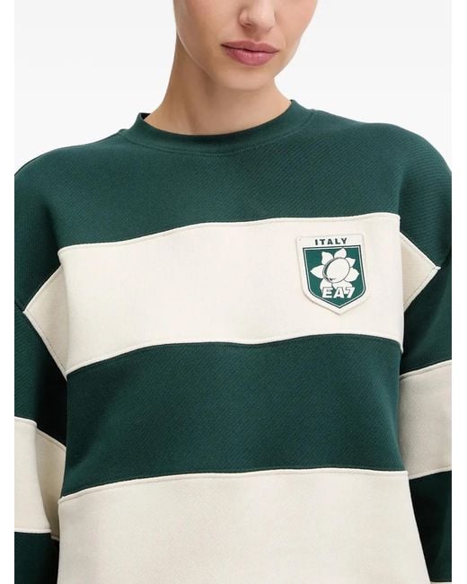 EA7 Green Sweat À Rayures