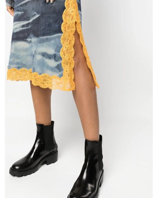 DIESEL Blue Tie-Dye Ribbed-Knit Dress