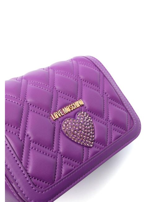 Love Moschino Purple Umhängetasche mit Logo