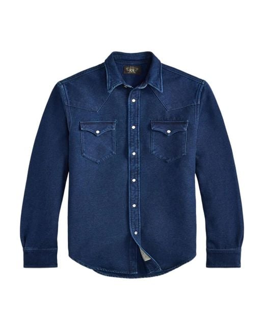 Camicia A Maniche Lunghe di RRL in Blue da Uomo