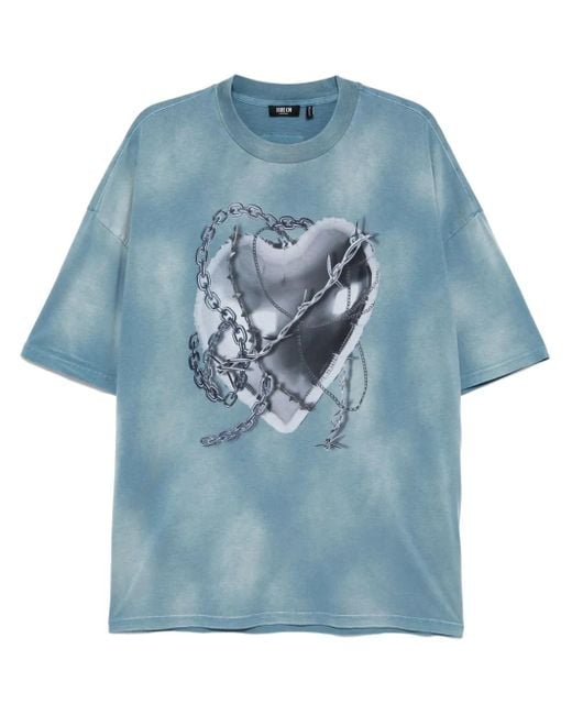 FIVE CM Blue Graphic-Print T-Shirt for men