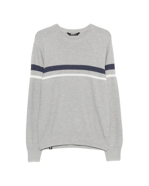 Rossignol Gray Striped Crew-Neck Sweater for men