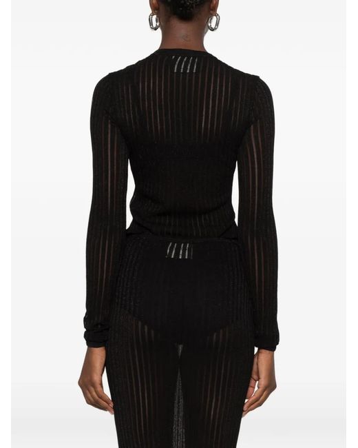 Dondup Black Sheer-Knit Top