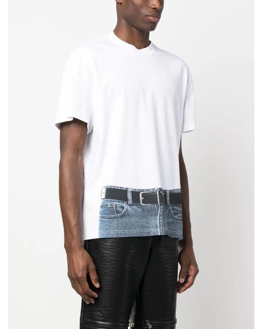 Y. Project White Trompe L'Oeil Belt-Print T-Shirt for men
