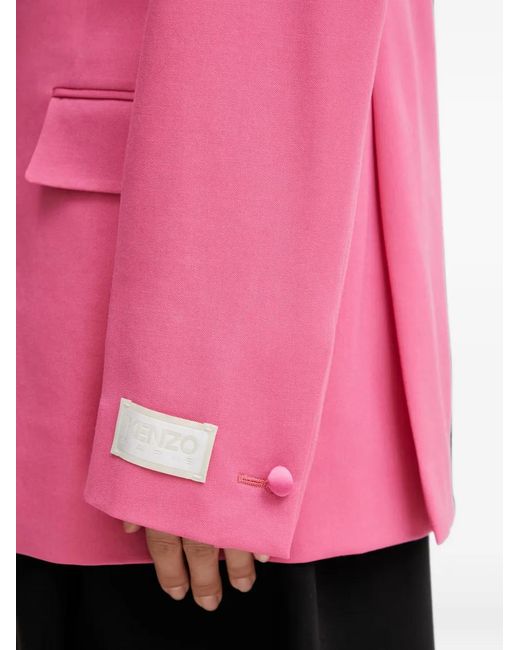 KENZO Pink Shawl-Lapel Single-Breasted Blazer