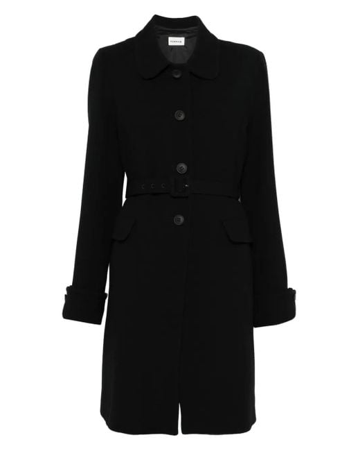 Manteau Boutonné À Taille Ceinturée P.A.R.O.S.H. en coloris Black