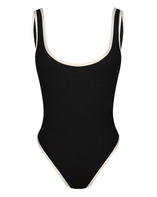Johanna Ortiz Black Explorer Contrast-Trim Swimsuit