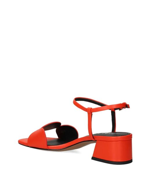 Bibi Lou Red Rundverzierte Sandalen mit Blockabsatz