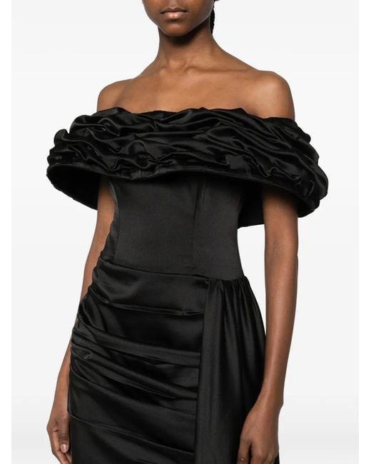 MITILIANE COUTURE Black Ruffled Train Dress