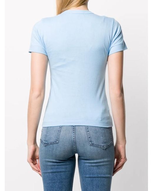 COMME DES GARÇONS PLAY Blue Logo Print T-Shirt