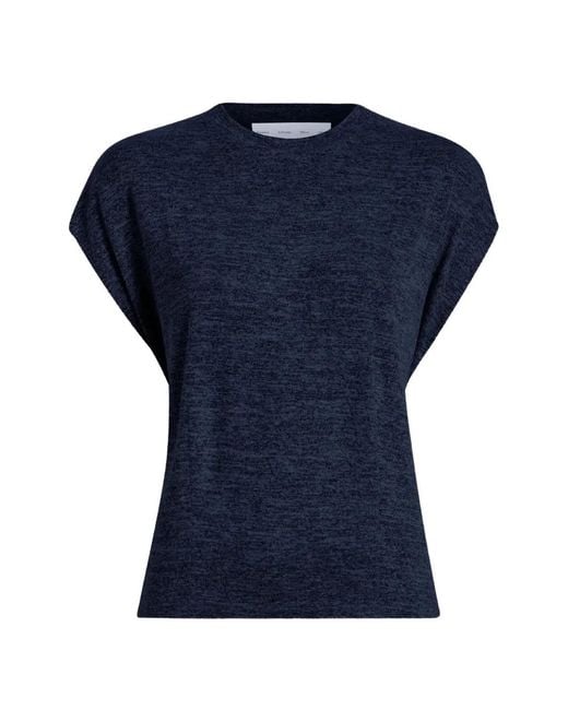Proenza Schouler Blue Reeva Gathered T-Shirt