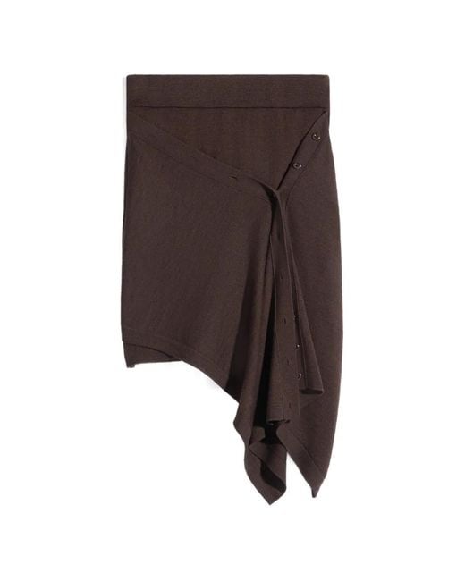 Lemaire Brown Buttoned Skirt