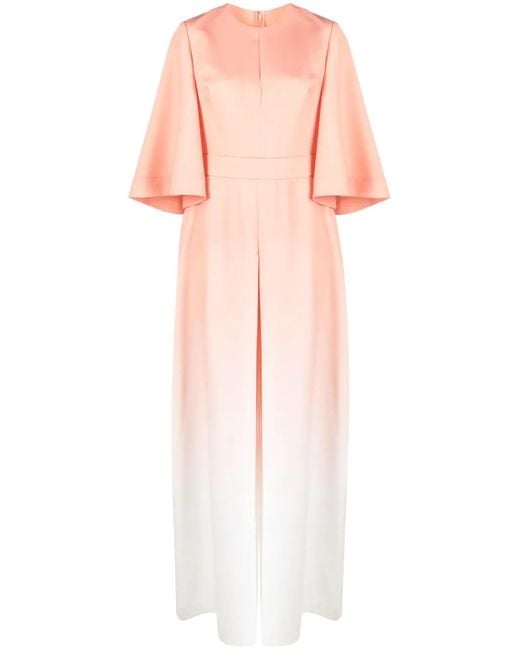 Elie Saab Pink Gradient-Effect Silk Jumpsuit
