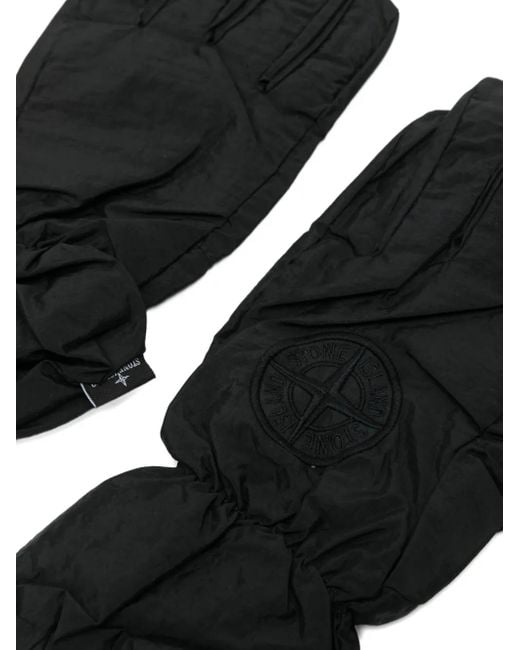 Stone Island Black Gloves for men