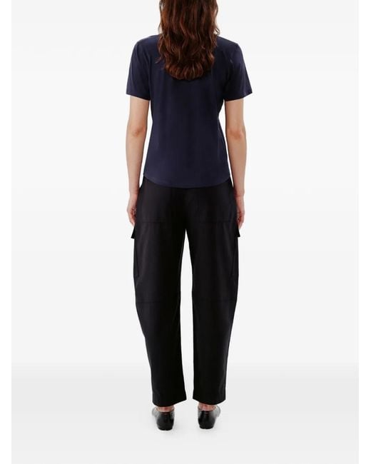 Another Tomorrow Blue T-Shirt À Col V
