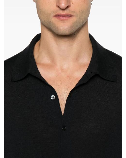 D4.0 Black Wool Cardigan for men