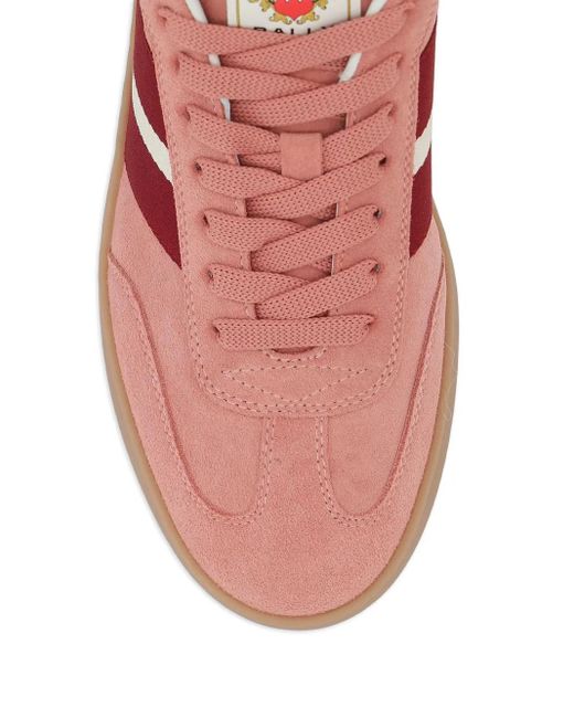 Bally Pink Bocage Stripe Suede Sneakers