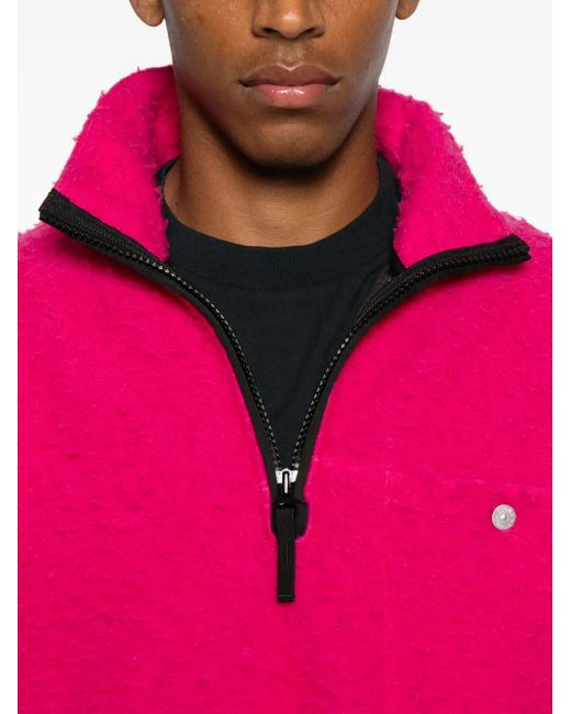 Stone Island Sweater Met Halve Rits in het Pink voor heren