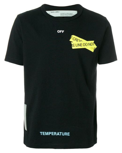 Off-White c/o Virgil Abloh 'Firetape' T-Shirt in Black für Herren