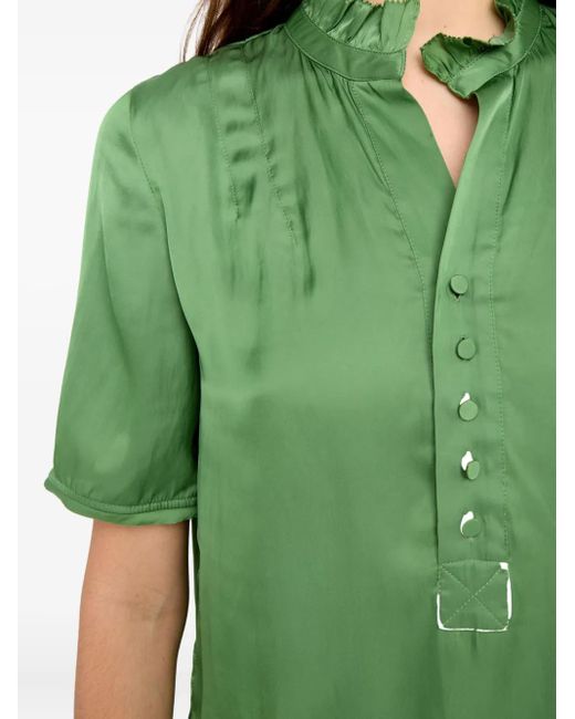 Zadig & Voltaire Green Topher Satin Top