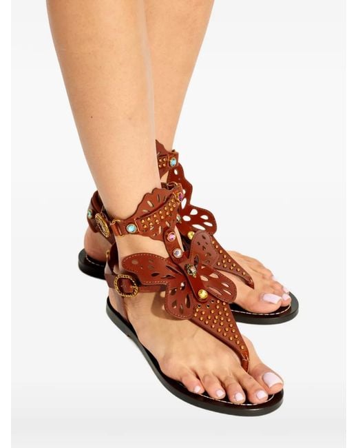 Kurt Geiger Brown Boho Butterfly Gladiator Sandals