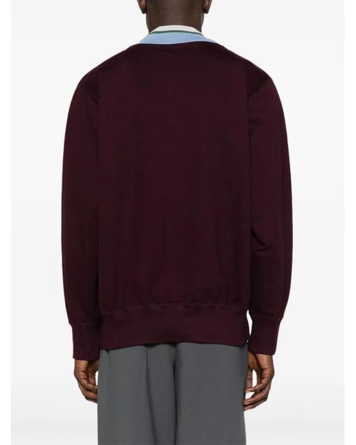 Kolor Stehkragen-Pullover mit Print in Red für Herren