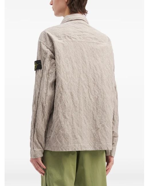 Stone Island Gray Pocket Textured Jacket for men
