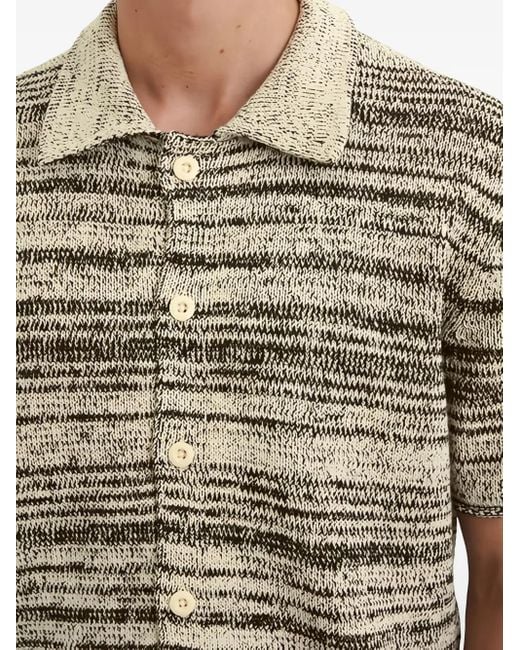 Marc O' Polo Gray Marl-Knit Short-Sleeve Shirt for men