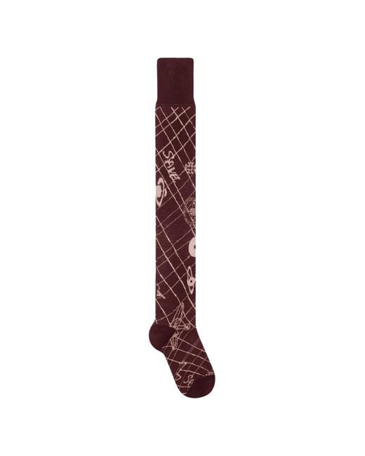Vivienne Westwood Purple Orb Jacquard-Knit Socks