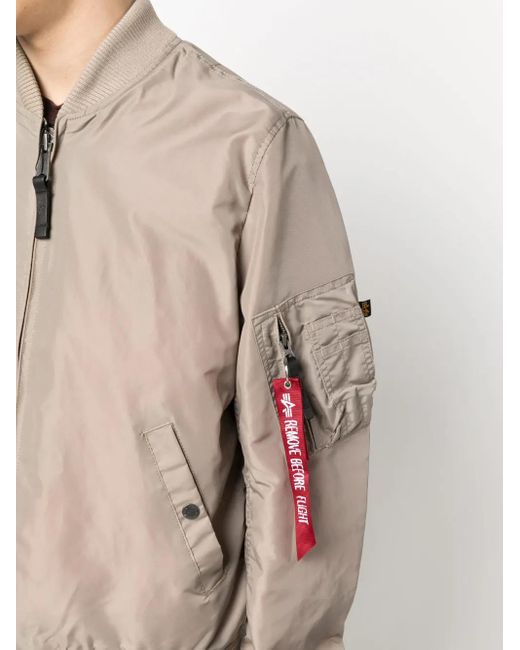 Alpha Industries Natural Zip-Up Bomber Jacket for men