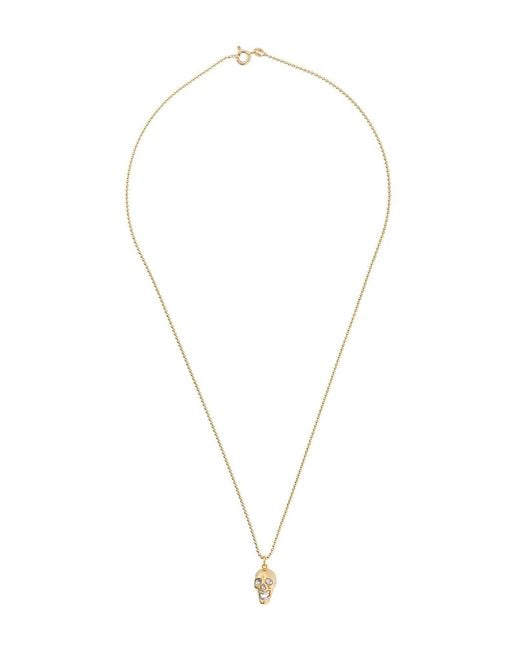 True Rocks White Two Tone Skull Pendant Necklace