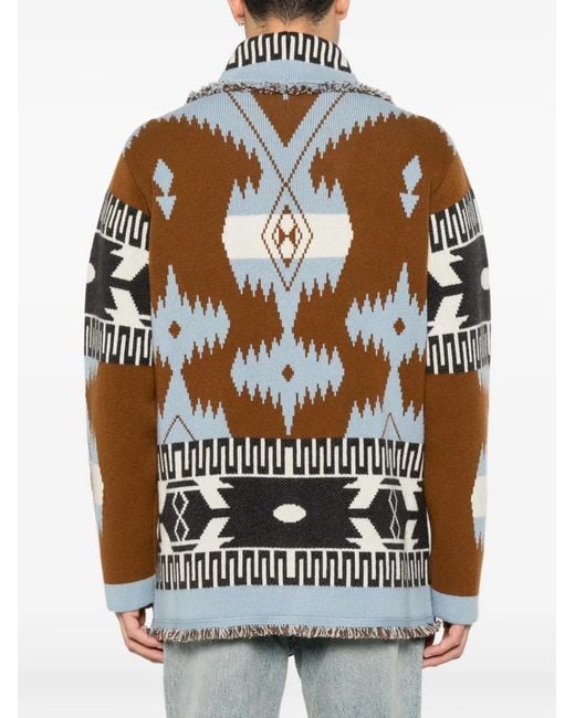 Alanui White Fringe-Trimmed Cardigan for men
