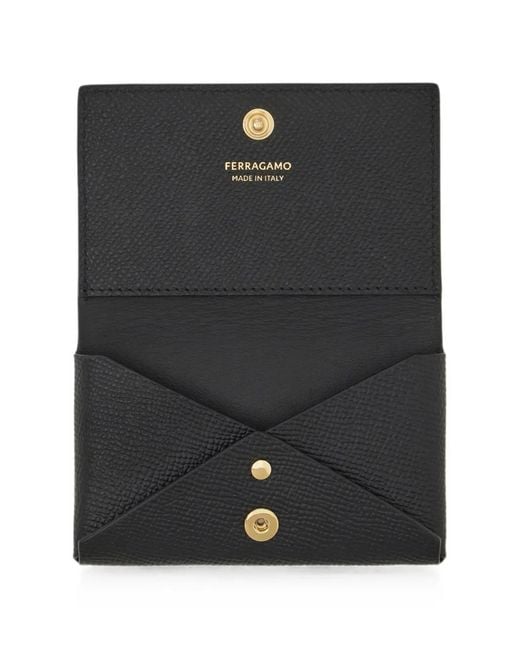 Ferragamo Black Micro Gancini Credit Card Holder for men