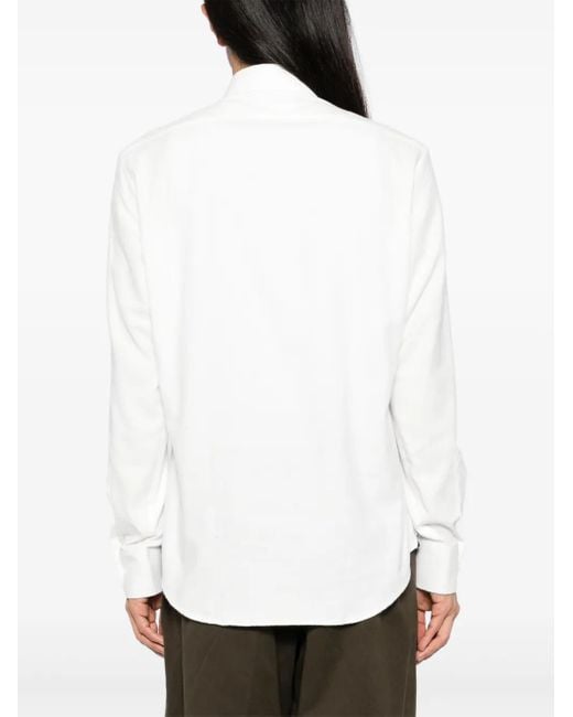 MAN ON THE BOON. Flanellen Overhemd Met Lange Mouwen in het White voor heren