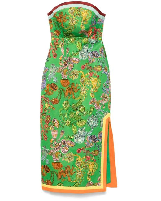ALÉMAIS Green Fiesta Midi Dress
