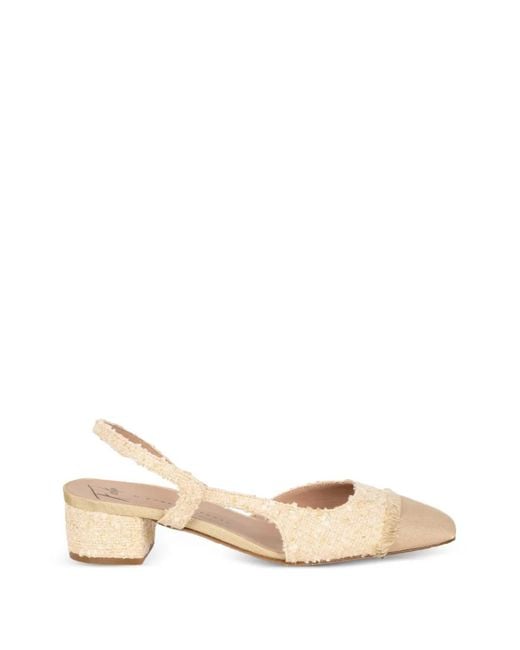 Roberto Festa Natural Fringed Heeled Pumps