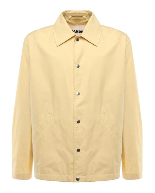 Jil Sander Hemdjacke mit Logo-Print in Natural für Herren