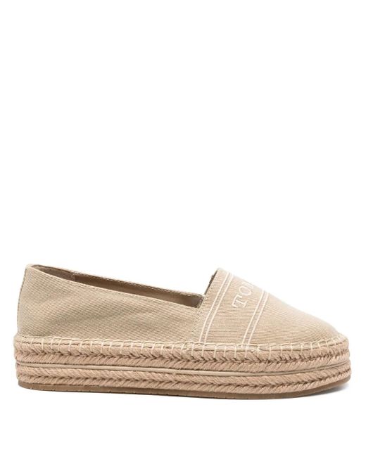Tommy Hilfiger Natural Logo-Embroidered Espadrilles