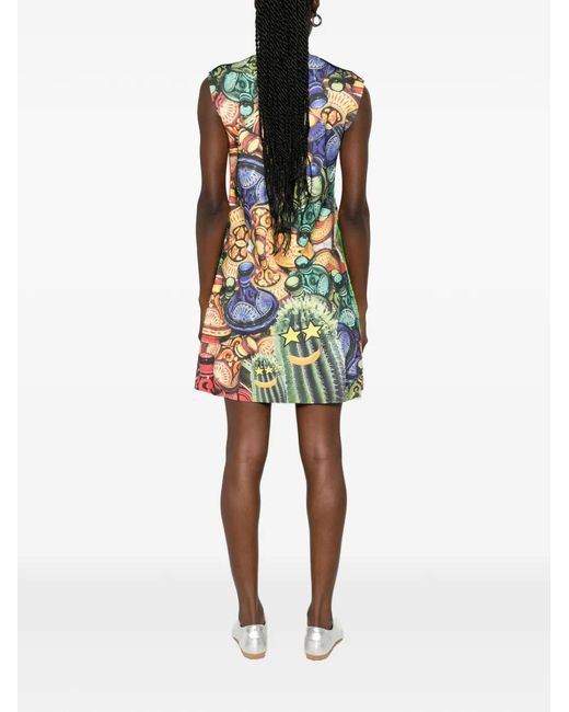 The Artistylist White Graphic-Print A-Line Dress