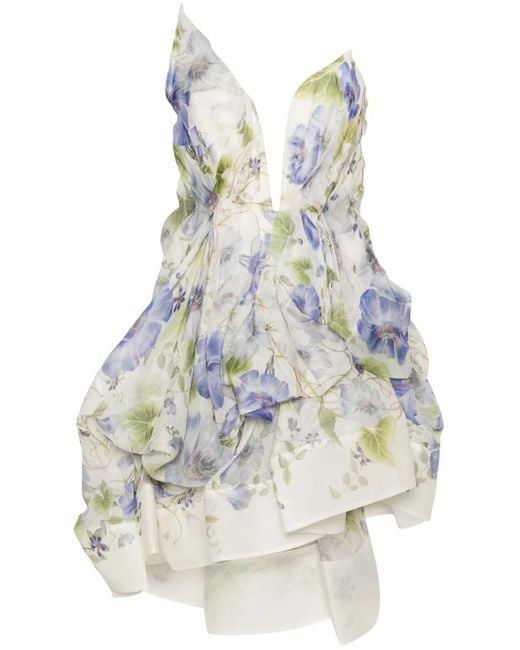 Zimmermann White Natura Draped Mini Dress