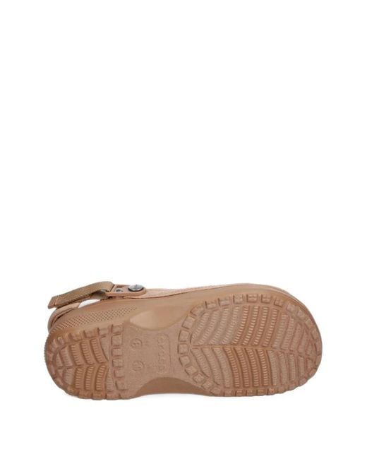 CROCSTM Brown Classic Touch-Strap Slingback Mules