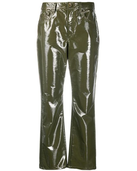 Vivetta Green Beschichtete Cropped-Hose