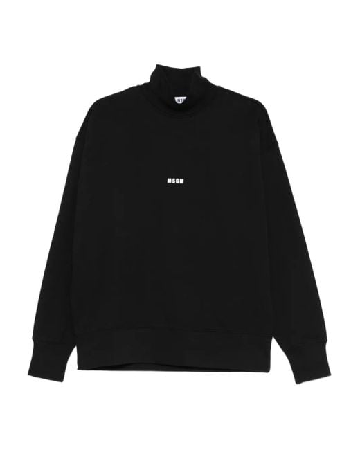 メンズ MSGM ハイネック スウェットシャツ Black