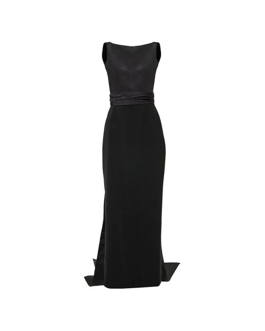 Carolina Herrera Black Column Gown With Back Bow