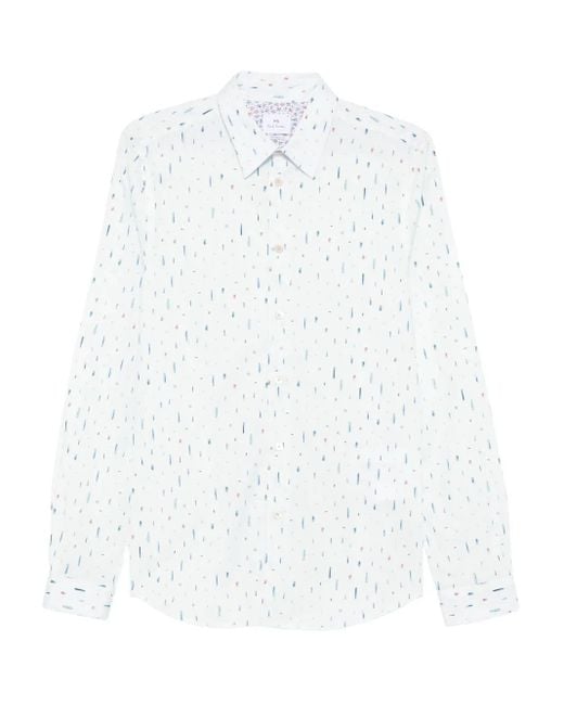 メンズ Paul Smith Freefall プリント シャツ White