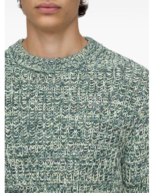 Closed Green Mouliné-Knit Sweater for men