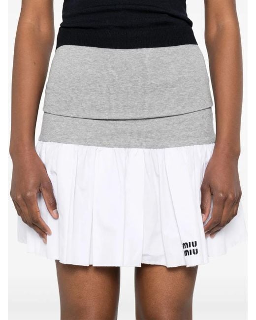 Falda a capas Miu Miu de color Gray