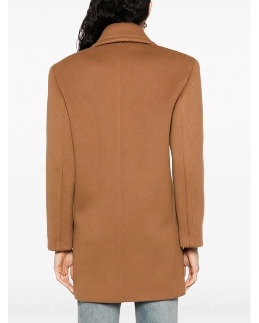 Saint Laurent Wollen Jas in het Brown